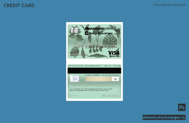 Beispielvorschau für eine Bankvisum-Signaturkarte der Ecuador Banco Bolivariano